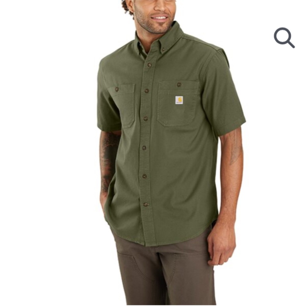 Carhartt Rugged Flex Relaxed Fit Canvas Short-Sleeve Shirt Mens 3XLT‎